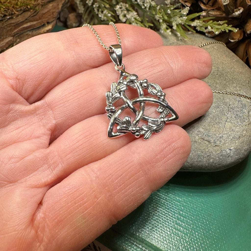 Mystic Mistletoe Triquetra Necklace Pendant La Vie Bien Mystic Mistletoe Triquetra Necklace
