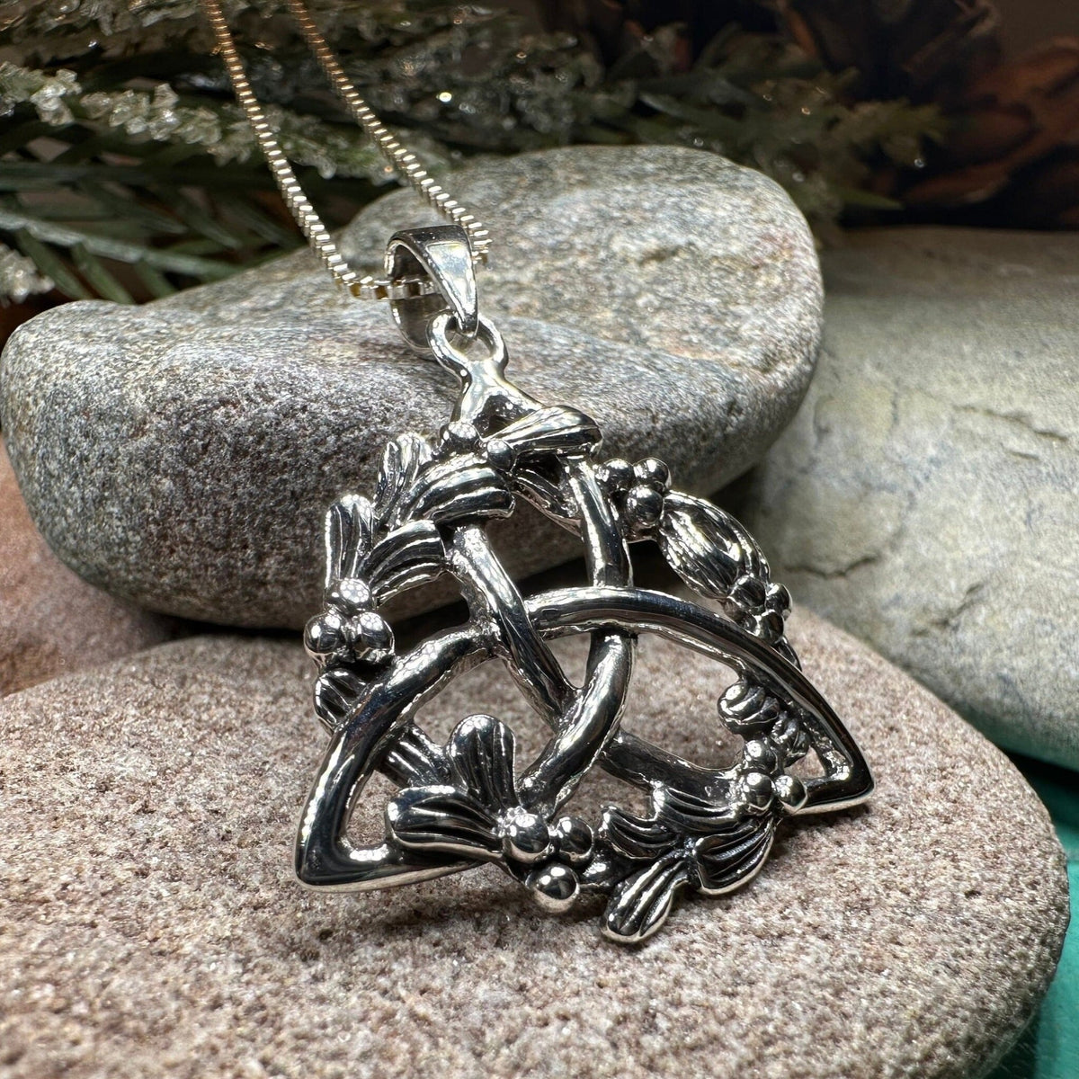 Mystic Mistletoe Triquetra Necklace Pendant La Vie Bien Mystic Mistletoe Triquetra Necklace