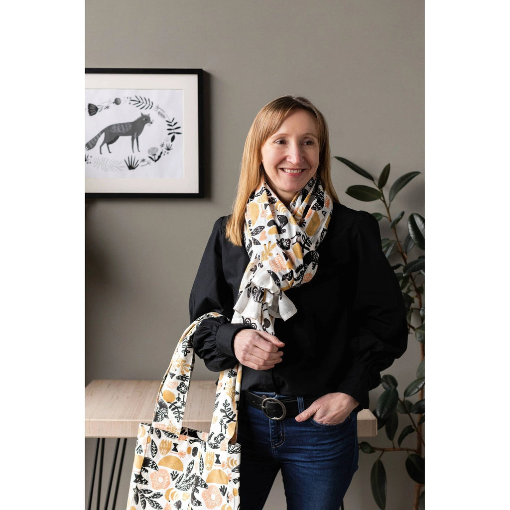 Myth Cotton Long Designer Scarf Tan | Wrap-around Shawl Scarves | 40” x 72” by The Bullish Store