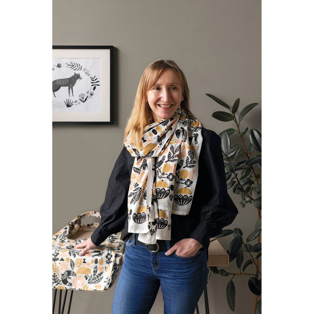 Myth Cotton Long Designer Scarf Tan | Wrap-around Shawl Scarves | 40” x 72” by The Bullish Store