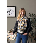Myth Cotton Long Designer Scarf Tan | Wrap-around Shawl Scarves | 40” x 72” by The Bullish Store