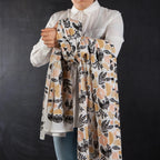 Myth Cotton Long Designer Scarf Tan | Wrap-around Shawl Scarves | 40” x 72” by The Bullish Store
