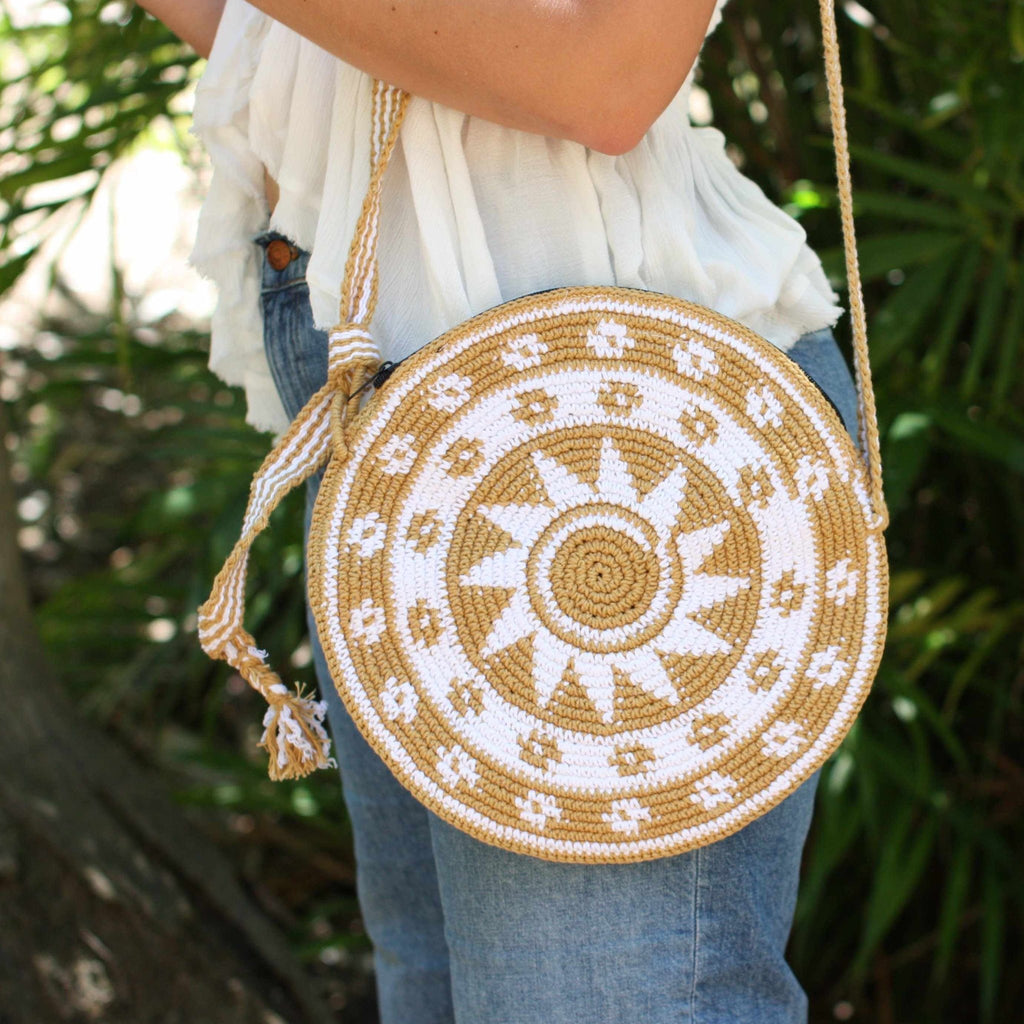 Nadia Crochet Round Crossover Purse - Guatemala Bags La Vie Bien Nadia Crochet Round Crossover Purse - Guatemala