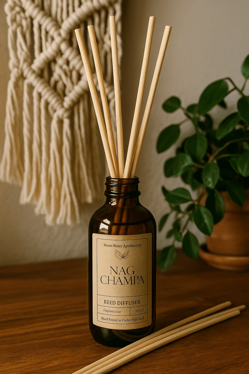 Nag Champa - REED DIFFUSER, Classic Incense Inspired Home Fragrance -- by Moon Water Apothecary! by Moon Water Apothecary
