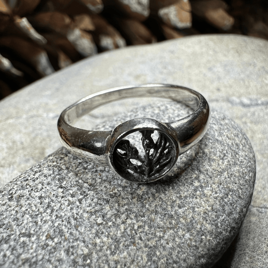 Nahla Petite Scottish Thistle Ring in Sterling Silver Ring La Vie Bien Nahla Petite Scottish Thistle Ring in Sterling Silver