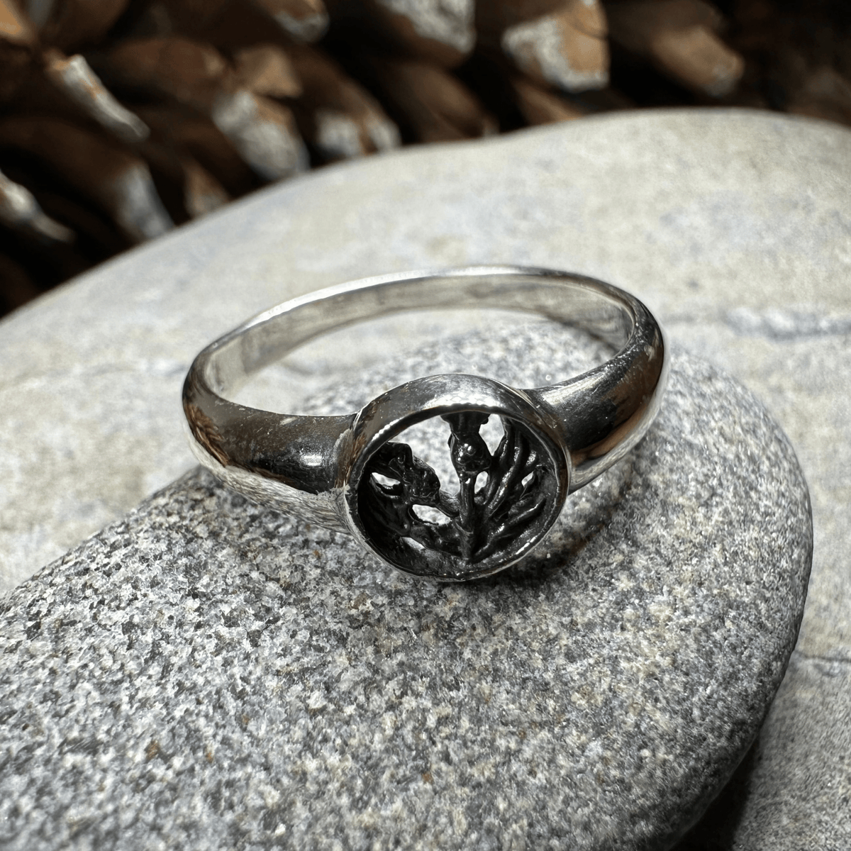 Nahla Petite Scottish Thistle Ring in Sterling Silver Ring La Vie Bien Nahla Petite Scottish Thistle Ring in Sterling Silver