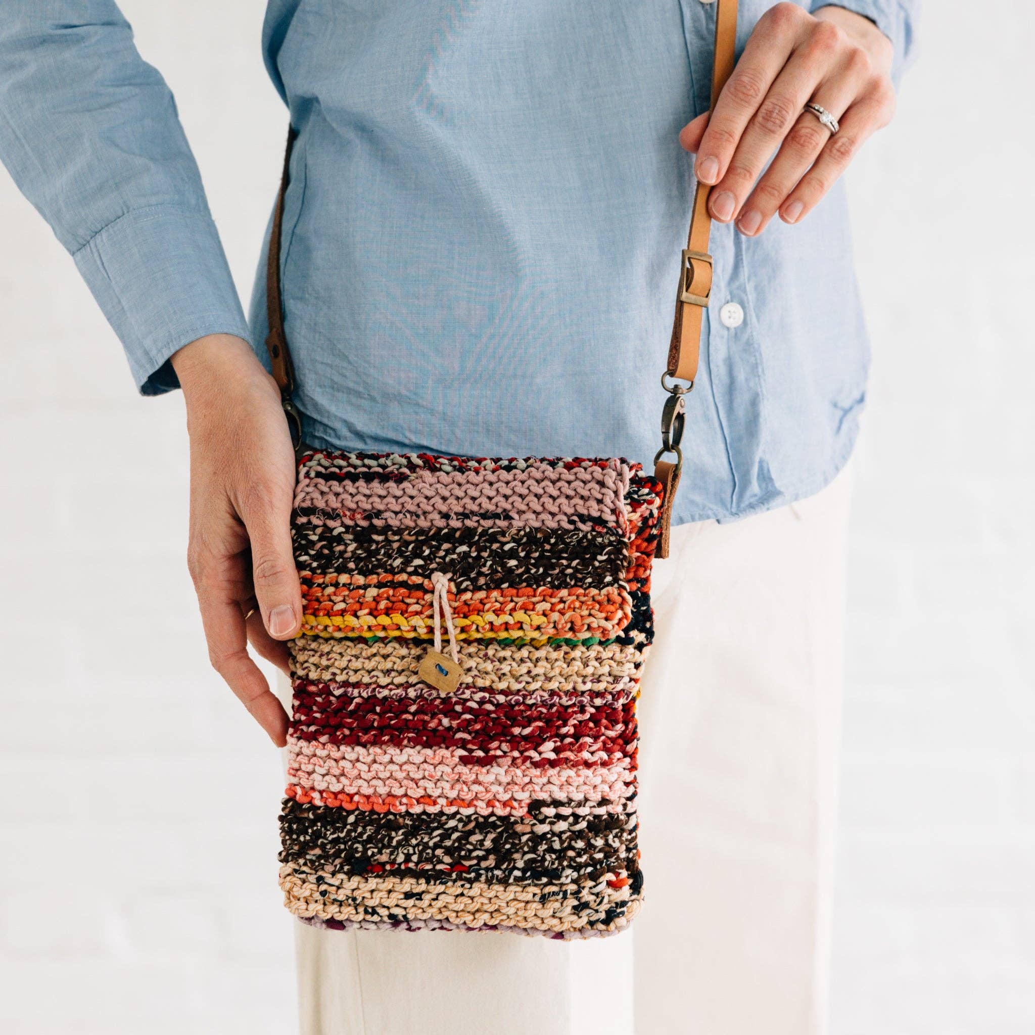Naisha Sari Handknit Crossbody Bag Bags & Wallets La Vie Bien Naisha Sari Handknit Crossbody Bag