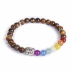 Namaste Chakra Elastic Tiger Eye Bracelet - Thailand Jewelry La Vie Bien Namaste Chakra Elastic Tiger Eye Bracelet - Thailand