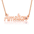 Name Necklace With Heart And Birthstone