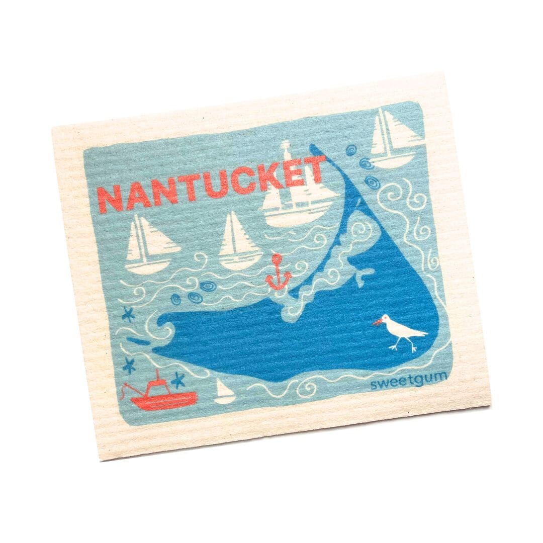 Nantucket Swedish Dishcloth | Blue | Sweetgum Home Swedish Dishcloths La Vie Bien Nantucket Swedish Dishcloth | Blue | Sweetgum Home