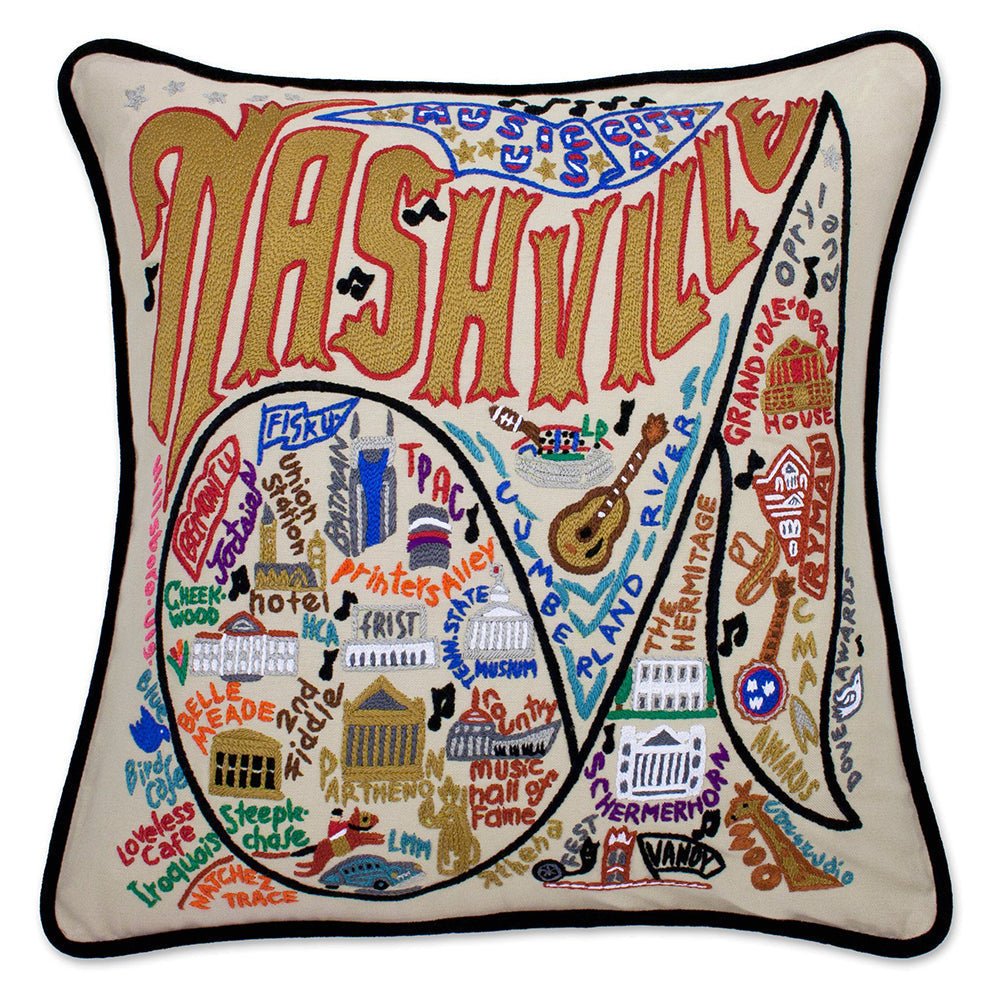 Nashville Hand - Embroidered Pillow Pillows La Vie Bien Nashville Hand - Embroidered Pillow