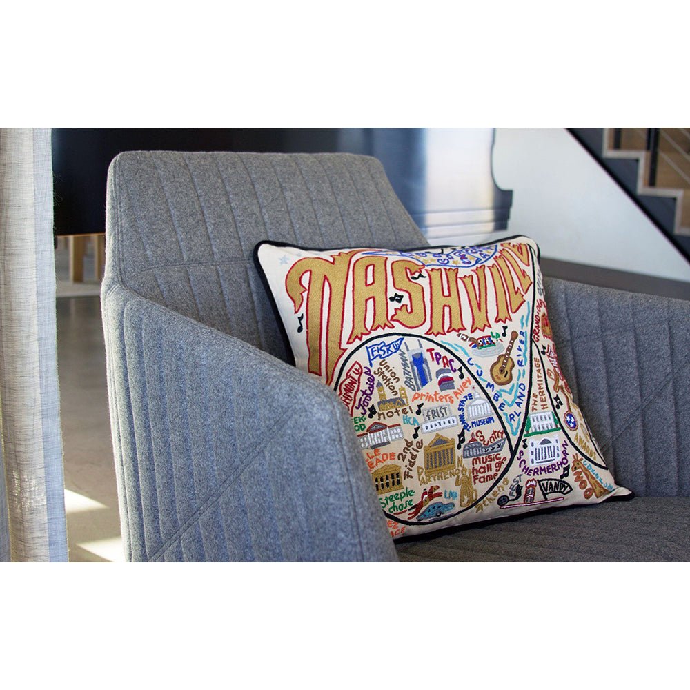 Nashville Hand - Embroidered Pillow Pillows La Vie Bien Nashville Hand - Embroidered Pillow