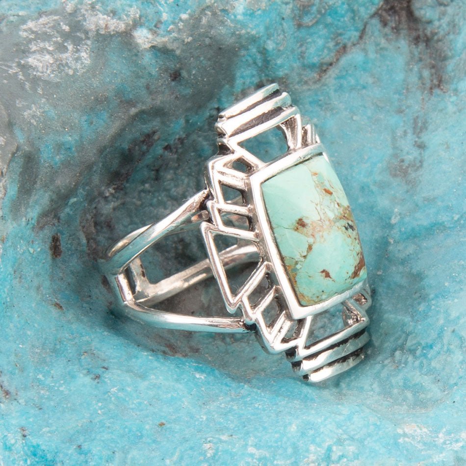 Native Sky Blue Turquoise and Sterling Silver Ring by Barse Jewelry