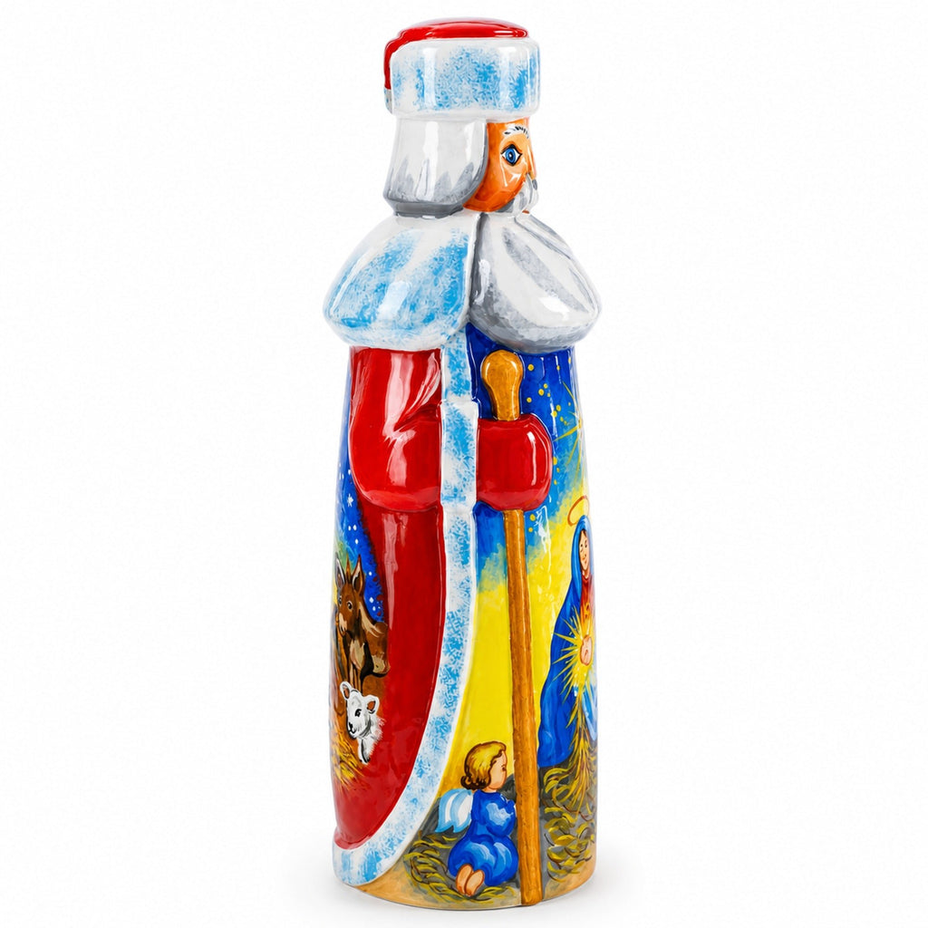 Nativity Newborn King Hand Carved Wooden Santa Figurine 7.25 Inches Christmas Decor > Carved Wooden Santa La Vie Bien Nativity Newborn King Hand Carved Wooden Santa Figurine 7.25 Inches