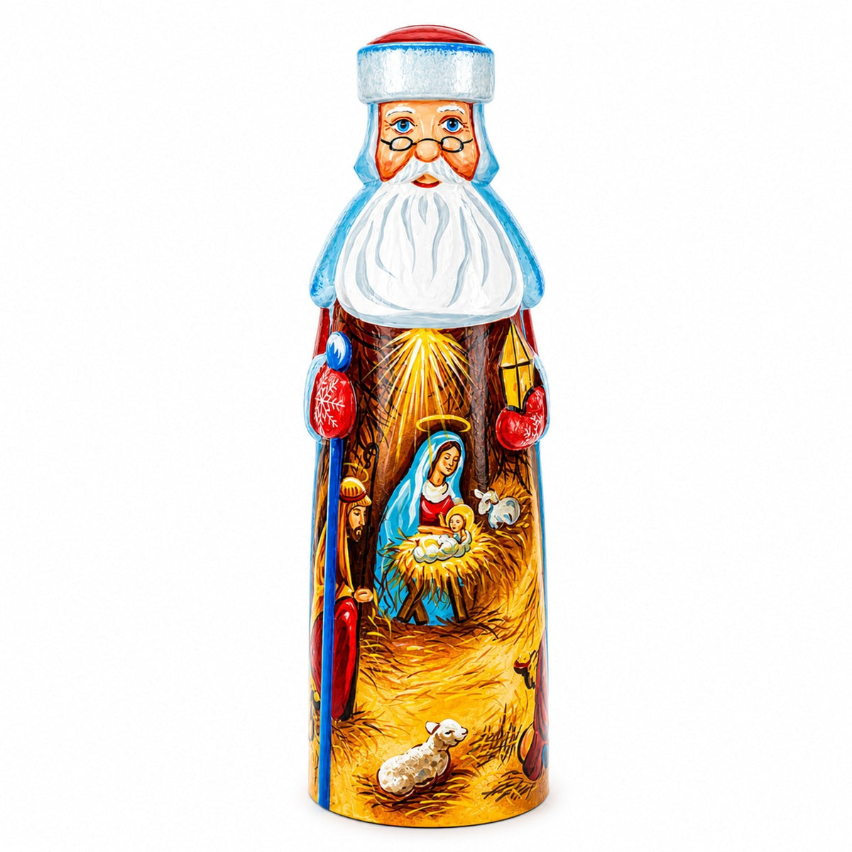 Nativity Scene Ukrainian Hand Carved Solid Wood Santa Figurine 11 Inches Christmas Decor > Carved Wooden Santa La Vie Bien Nativity Scene Ukrainian Hand Carved Solid Wood Santa Figurine 11 Inches