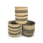 Natural African Iringa woven basket with Black Stripe La Vie Bien Natural African Iringa woven basket with Black Stripe