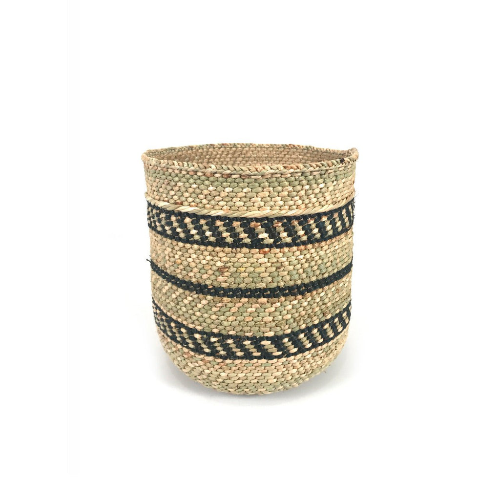 Natural African Iringa woven basket with Black Stripe La Vie Bien Natural African Iringa woven basket with Black Stripe
