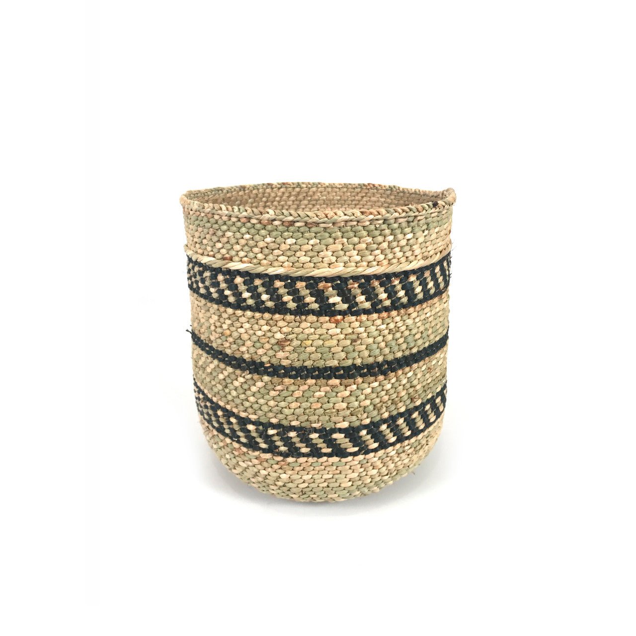 Natural African Iringa woven basket with Black Stripe La Vie Bien Natural African Iringa woven basket with Black Stripe