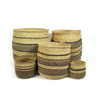 Natural African Iringa woven basket with Black Stripe La Vie Bien Natural African Iringa woven basket with Black Stripe