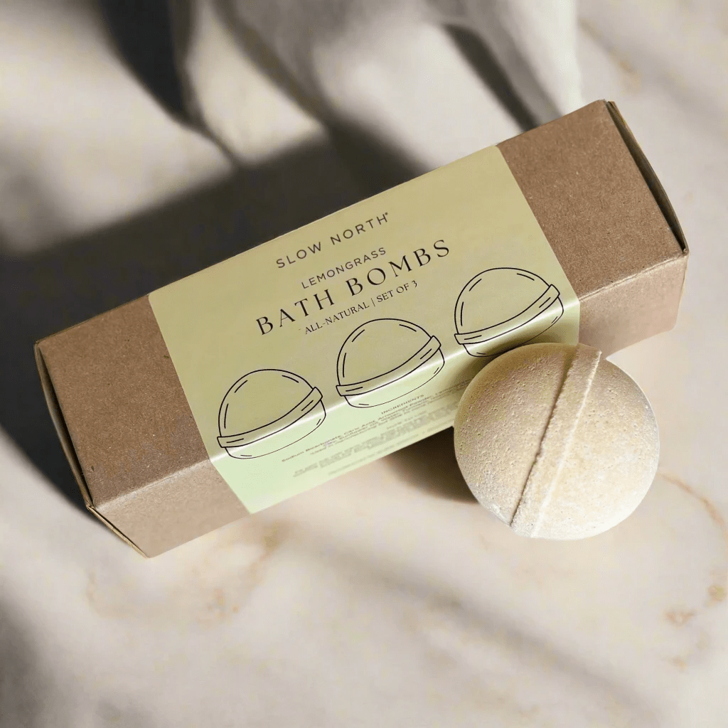 Natural Bath Bomb Set - Lemongrass (Set of 3) by Slow North