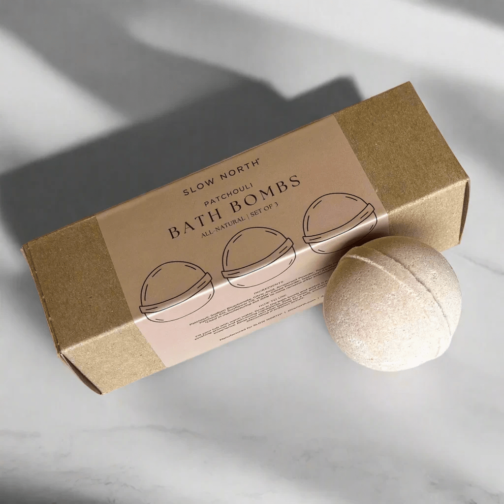 Natural Bath Bomb Set - Patchouli (Set of 3) by Slow North