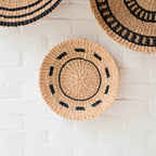 Natural + Black Wall Baskets, Small - Woven Wall Baskets | LIKHÂ by LIKHÂ