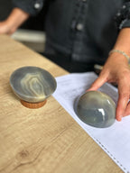 Natural Jasper Paperweight & Desk Ornament Set Amethyst Geodes La Vie Bien Natural Jasper Paperweight & Desk Ornament Set