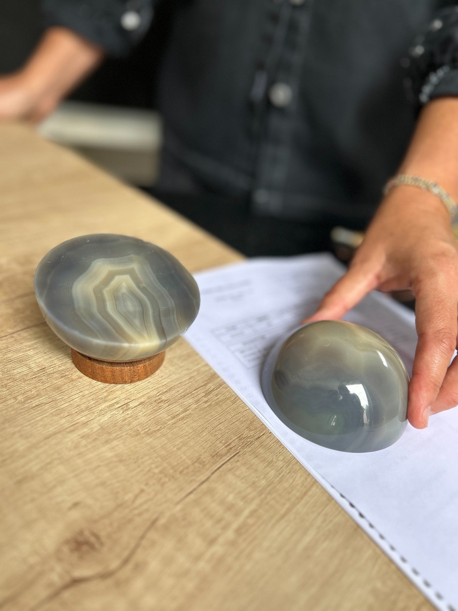 Natural Jasper Paperweight & Desk Ornament Set Amethyst Geodes La Vie Bien Natural Jasper Paperweight & Desk Ornament Set