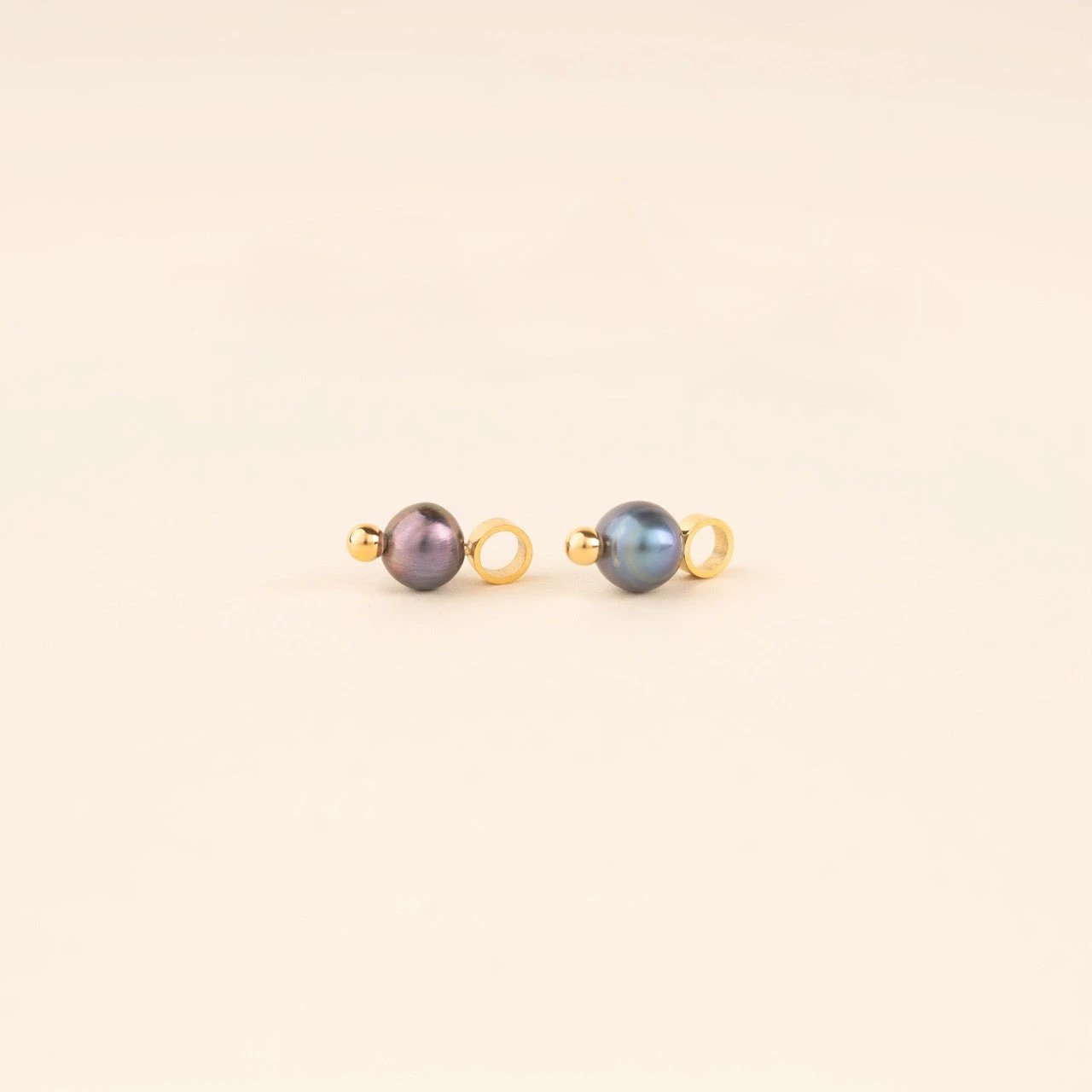 Natural Pearl Huggie Hoop Charms by Oh Clementine
