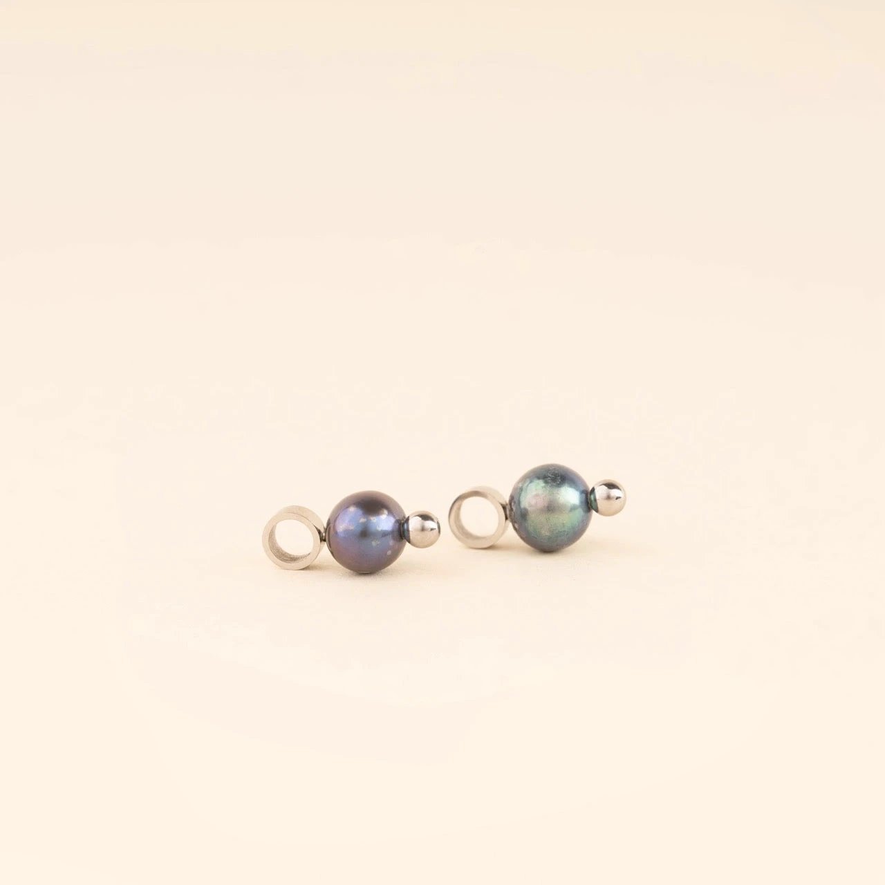 Natural Pearl Huggie Hoop Charms by Oh Clementine