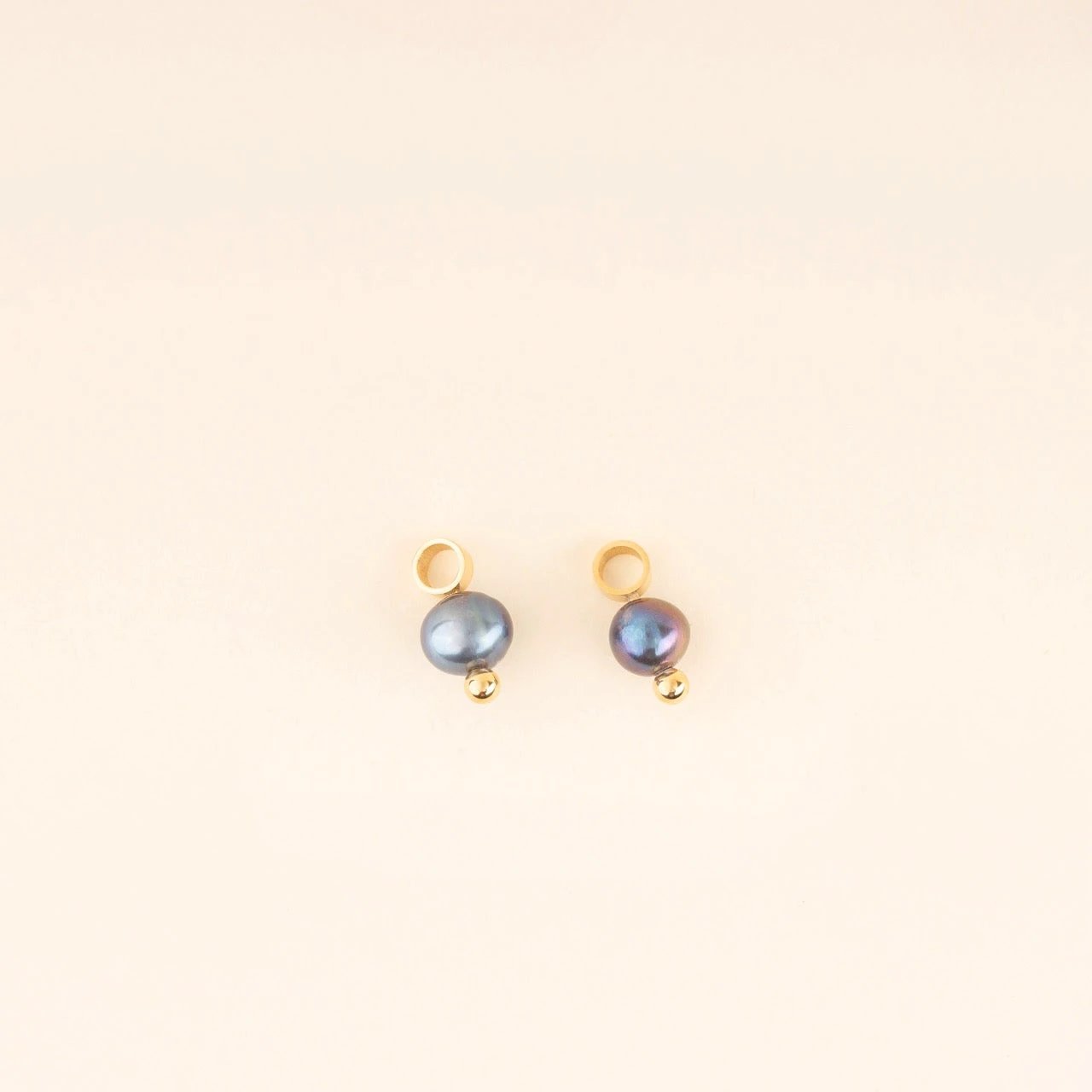 Natural Pearl Huggie Hoop Charms by Oh Clementine