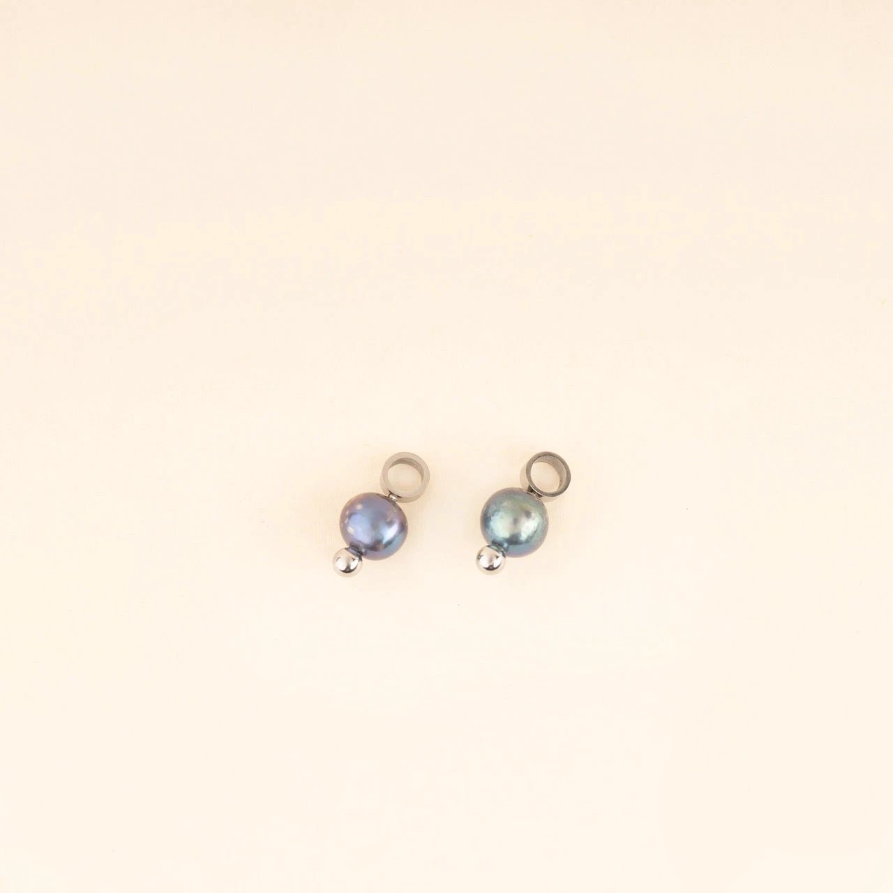 Natural Pearl Huggie Hoop Charms by Oh Clementine