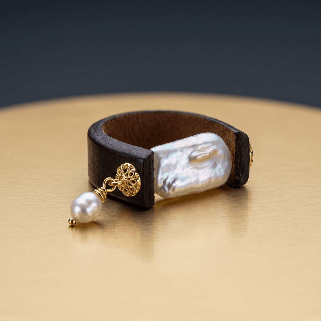 Natural Square Pearl Ring Ring La Vie Bien Natural Square Pearl Ring