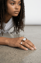 Natural Square Pearl Ring Ring La Vie Bien Natural Square Pearl Ring