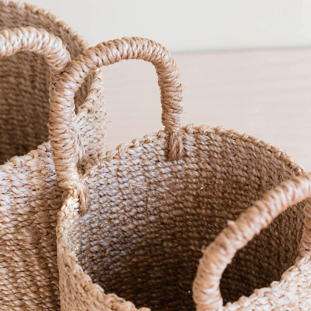 Natural Tabletop Mini Basket with Handle Set of 2 - Weave Baskets | LIKHÂ Baskets La Vie Bien Natural Tabletop Mini Basket with Handle Set of 2 - Weave Baskets | LIKHÂ