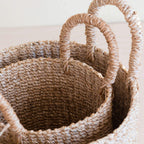 Natural Tabletop Mini Basket with Handle Set of 2 - Weave Baskets | LIKHÂ Baskets La Vie Bien Natural Tabletop Mini Basket with Handle Set of 2 - Weave Baskets | LIKHÂ