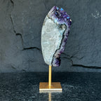 Natural Uruguayan Amethyst Cave on Metal Stand: Rare Home Decor Amethyst Geodes La Vie Bien Natural Uruguayan Amethyst Cave on Metal Stand: Rare Home Decor