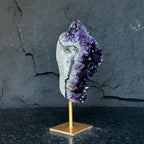 Natural Uruguayan Amethyst Cave on Metal Stand: Rare Home Decor Amethyst Geodes La Vie Bien Natural Uruguayan Amethyst Cave on Metal Stand: Rare Home Decor
