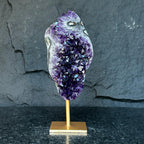 Natural Uruguayan Amethyst Cave on Metal Stand: Rare Home Decor Amethyst Geodes La Vie Bien Natural Uruguayan Amethyst Cave on Metal Stand: Rare Home Decor