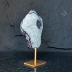 Natural Uruguayan Amethyst Cave on Metal Stand: Rare Home Decor Amethyst Geodes La Vie Bien Natural Uruguayan Amethyst Cave on Metal Stand: Rare Home Decor