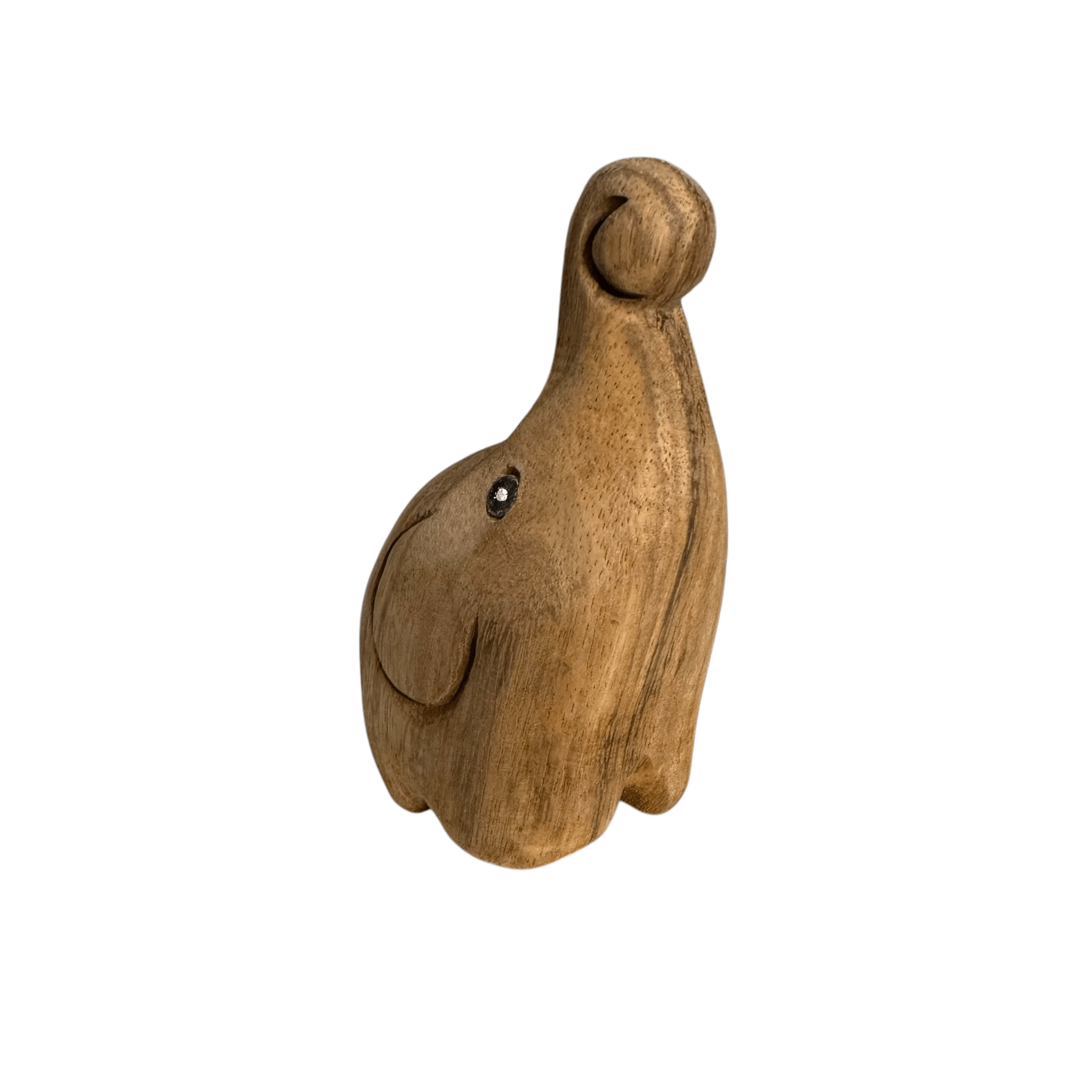 Natural Wooden Fighting Elephant by Music Frog Co