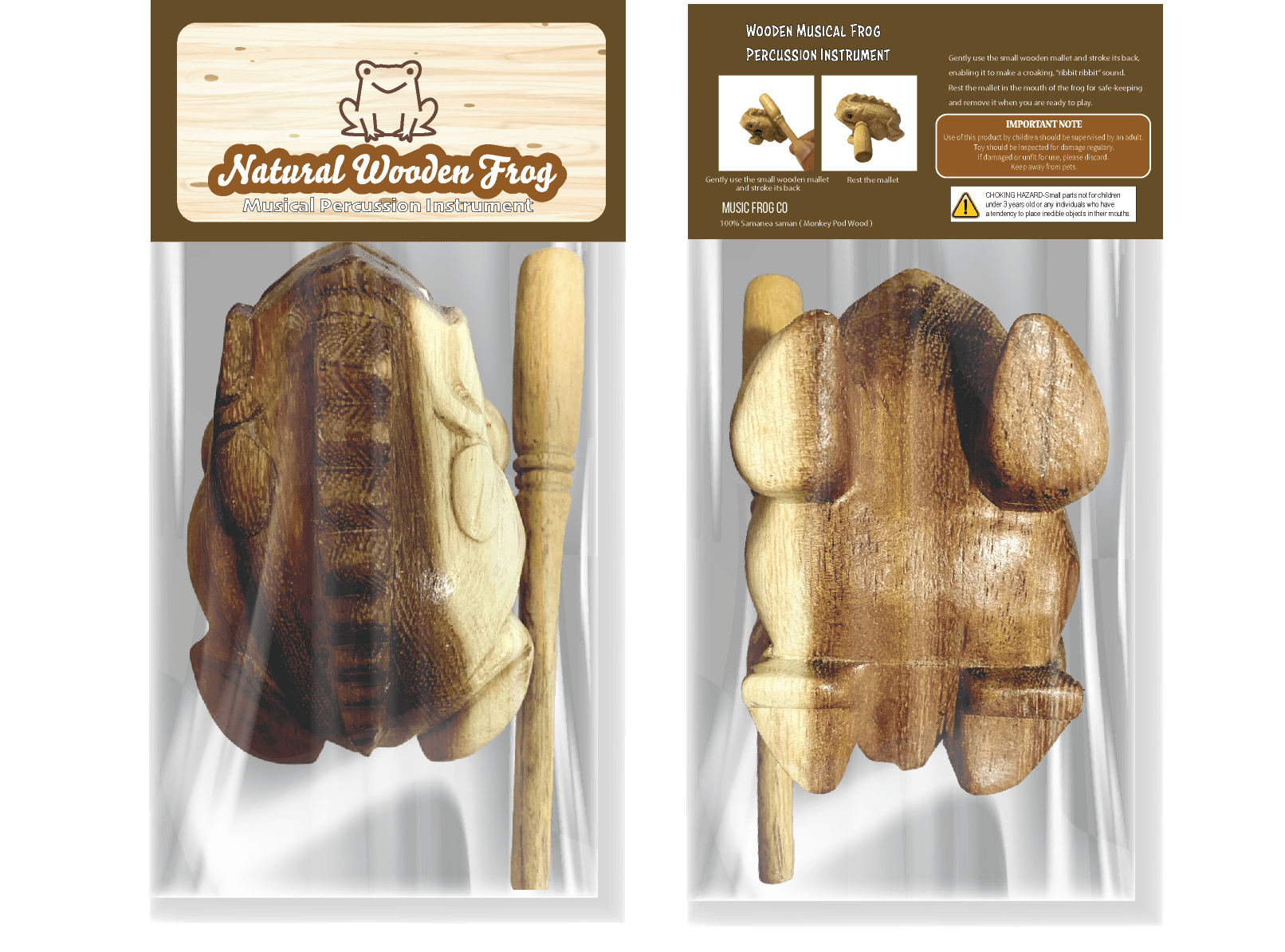 Natural wooden frog by Music Frog Co