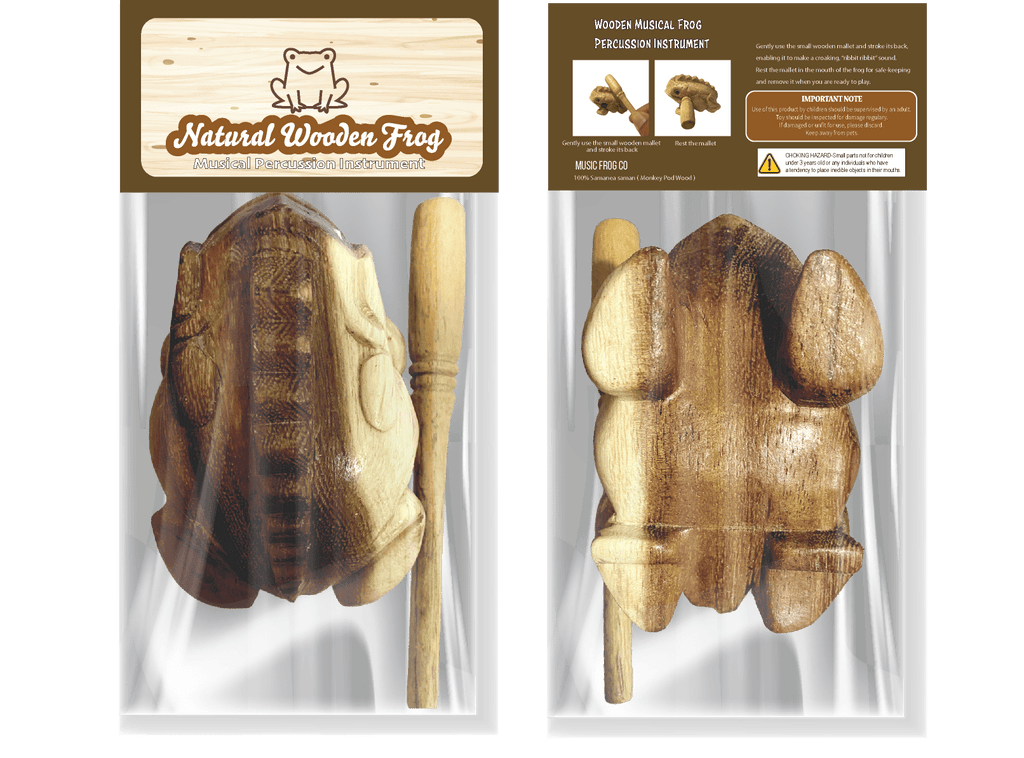 Natural wooden frog by Music Frog Co