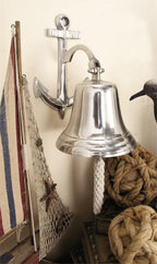 Nautical Silver Aluminum Anchor Wall Bell Bells La Vie Bien Nautical Silver Aluminum Anchor Wall Bell