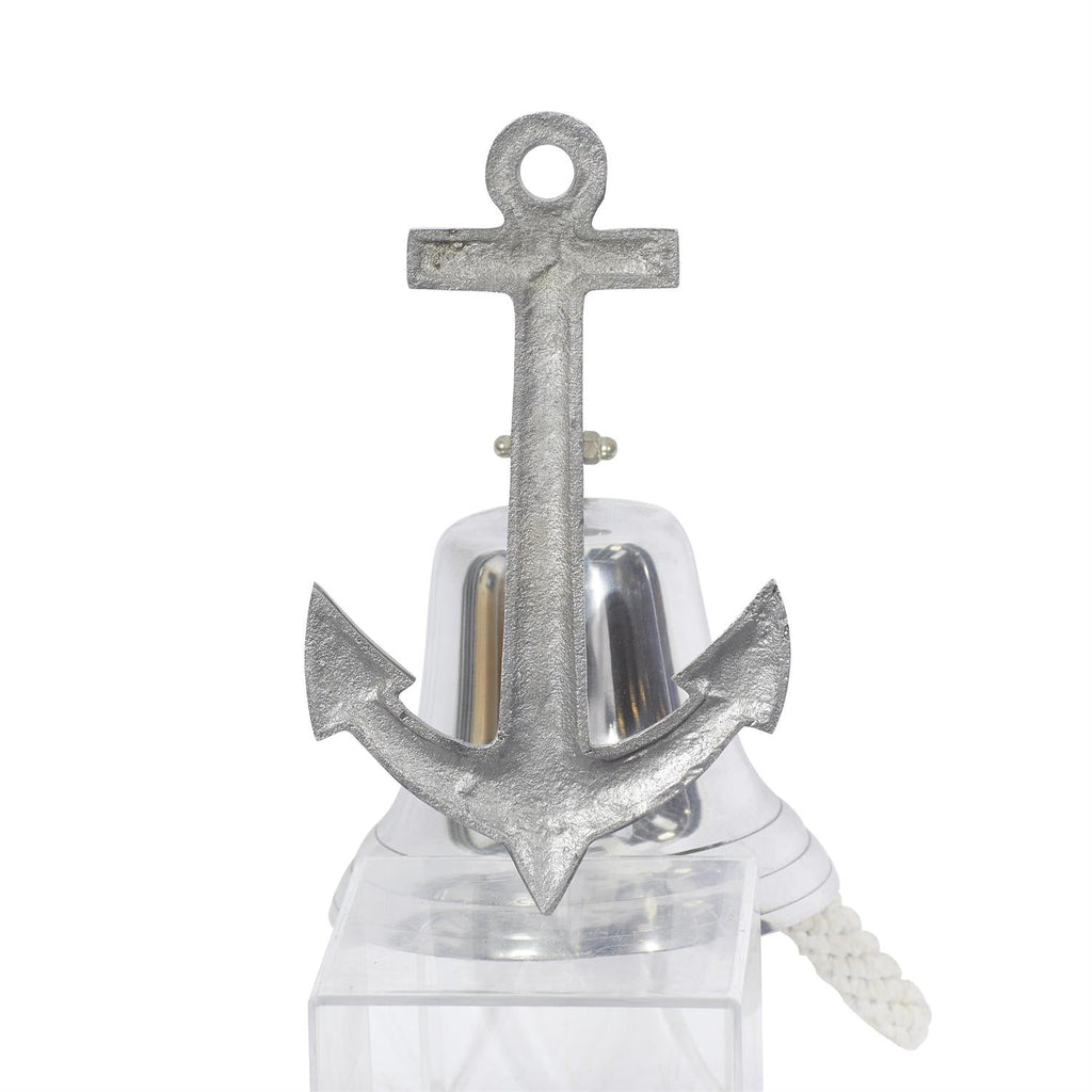 Nautical Silver Aluminum Anchor Wall Bell Bells La Vie Bien Nautical Silver Aluminum Anchor Wall Bell