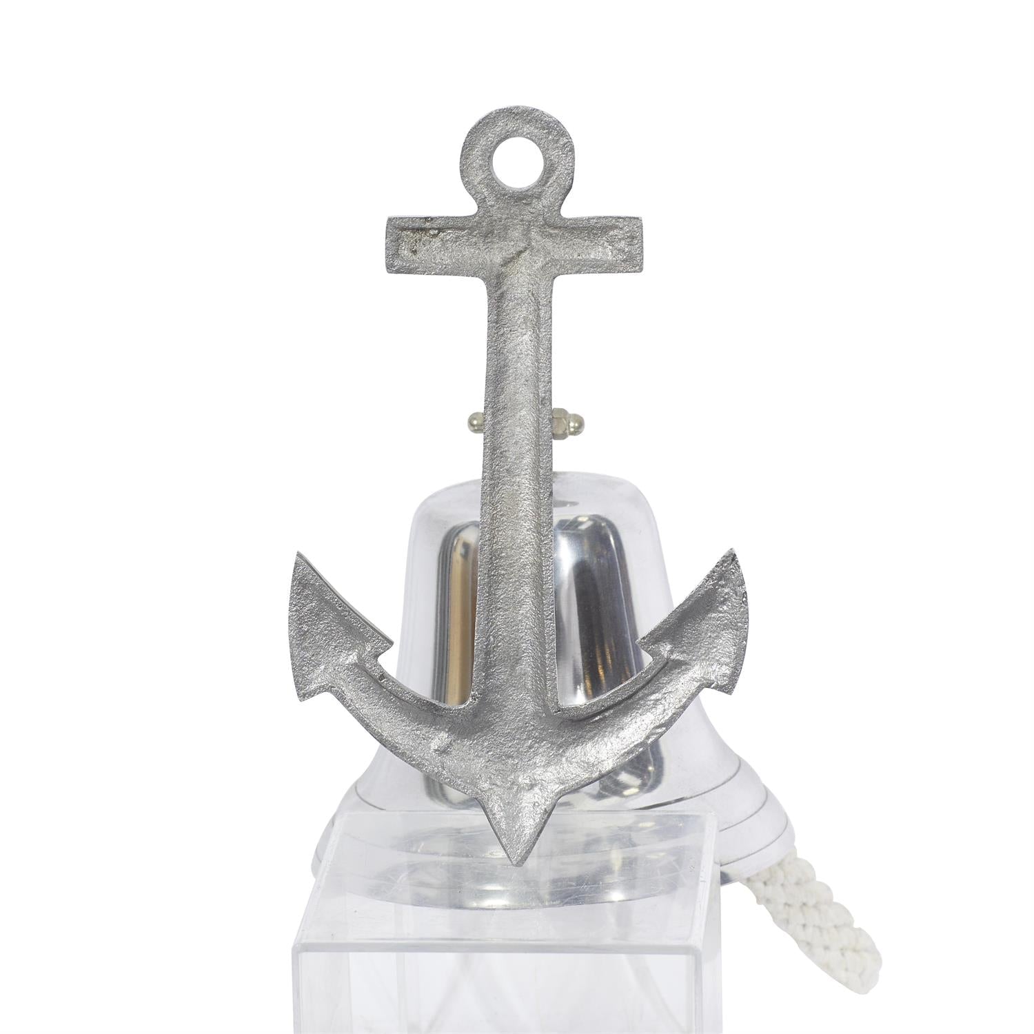 Nautical Silver Aluminum Anchor Wall Bell Bells La Vie Bien Nautical Silver Aluminum Anchor Wall Bell
