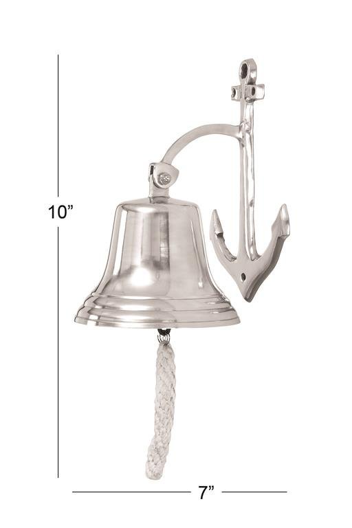 Nautical Silver Aluminum Anchor Wall Bell Bells La Vie Bien Nautical Silver Aluminum Anchor Wall Bell