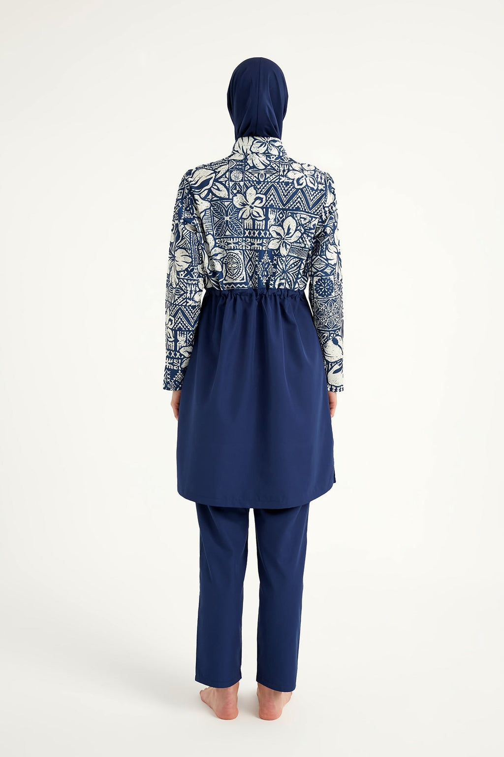 Navy Blue Full Coverage Modest Swimwear Set for Women R2504 Covered Burkini Swimwear La Vie Bien Navy Blue Full Coverage Modest Swimwear Set for Women R2504