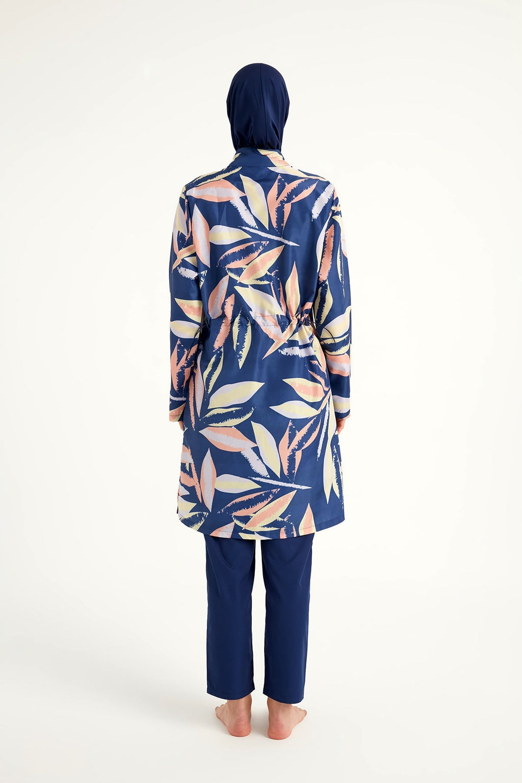 Navy Blue Full Coverage Modest Swimwear Set for Women R2508 Covered Burkini Swimwear La Vie Bien Navy Blue Full Coverage Modest Swimwear Set for Women R2508