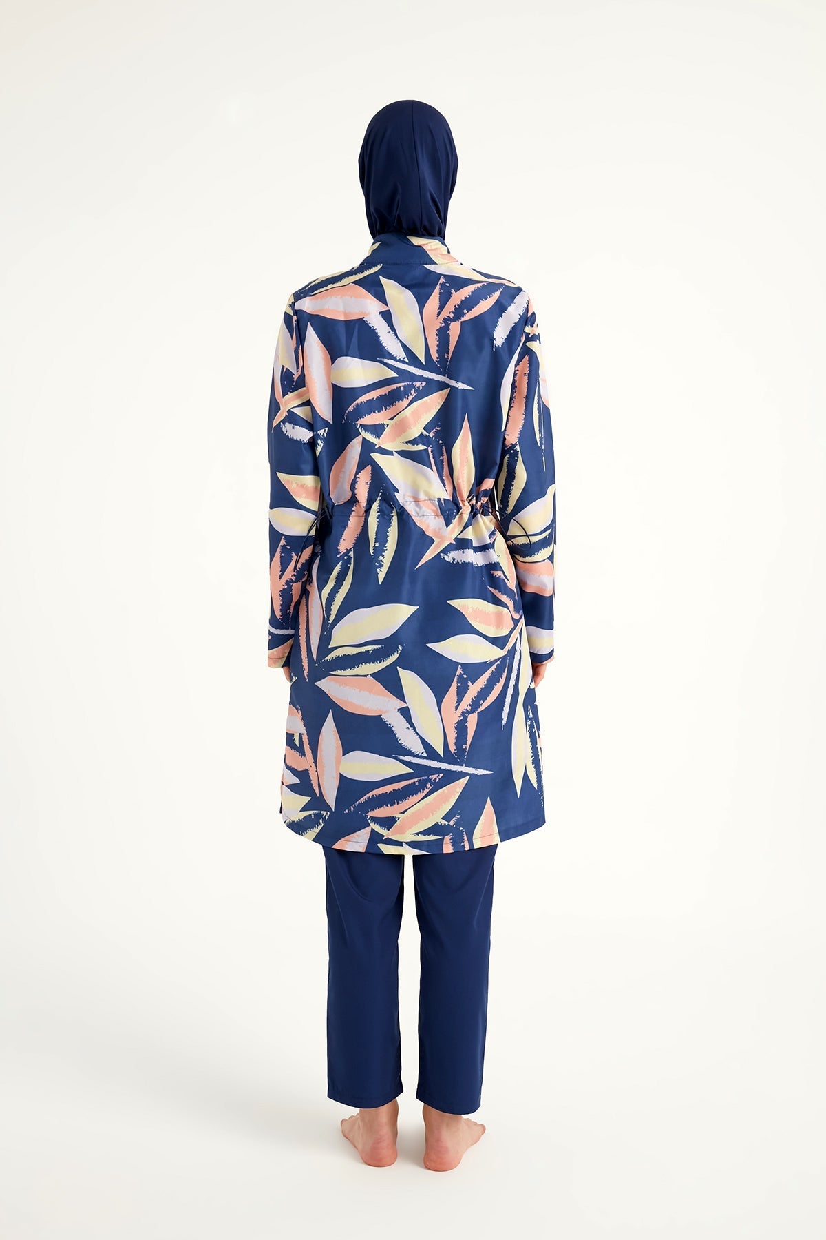 Navy Blue Full Coverage Modest Swimwear Set for Women R2508 Covered Burkini Swimwear La Vie Bien Navy Blue Full Coverage Modest Swimwear Set for Women R2508